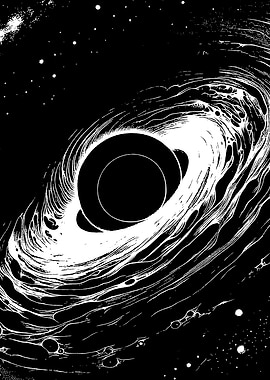 Black Hole Ink Illustration