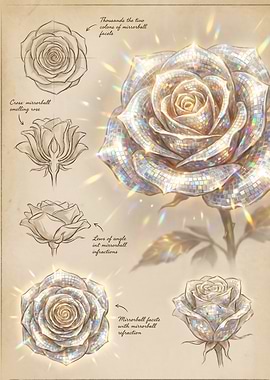 Mirrorball Rose Sketch