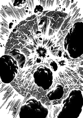 Black and White Space Explosion