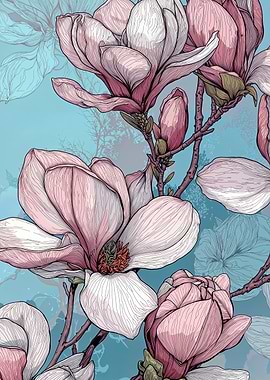 Spring Magnolia Flowers