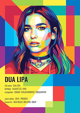 Dua Lipa Pop Art Portrait