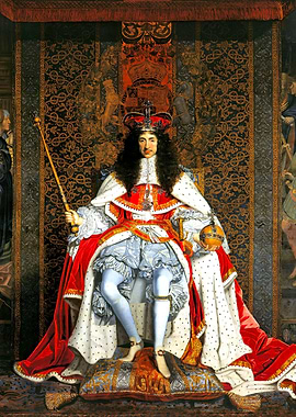 Charles II in Coronation Robes Portrait Painting