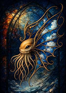 Abstract Fantasy #132 - Creature with Butterfly Wings