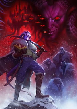 Fantasy Character in Snowy Landscape