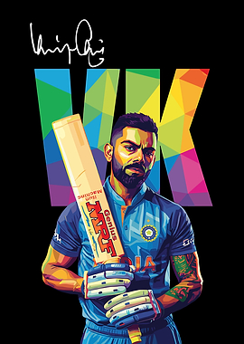 Virat Kohli Colorful Portrait