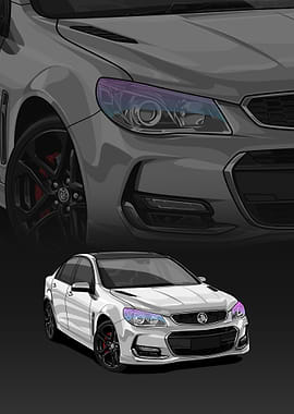 white Holden VFII Commodore Illustration