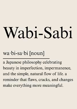 Wabi-sabi in Japanese Definition Text Art