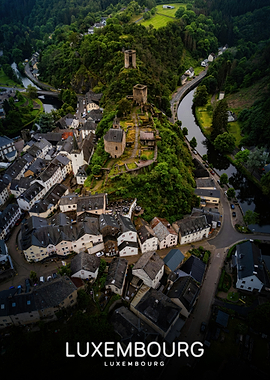 Aerial View of Luxembourg Cityscape