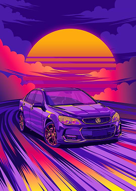 Holden VFII Commodore with Sunset Background