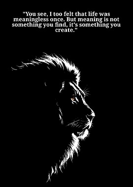 Lion Profile with Inspirational Quote