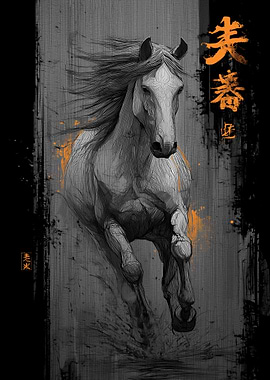 Ukiyo Minimalism Horse