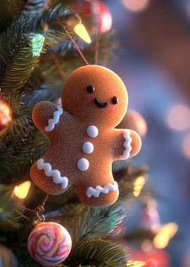 Gingerbread Man Christmas Tree Ornament