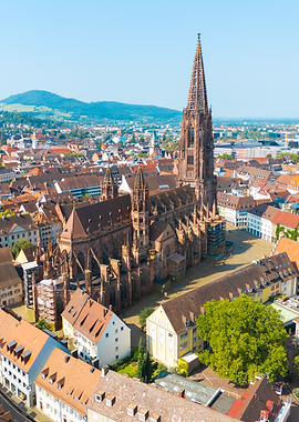 Freiburg Minster Cathedral Aerial View
