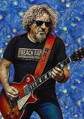 Sammy Hagar Guitar Starry Night Style