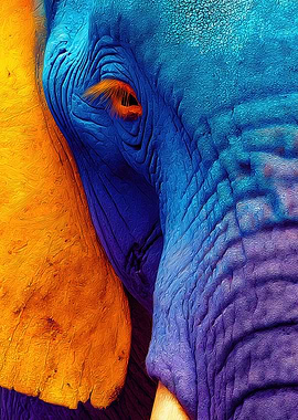 Colorful Elephant Portrait