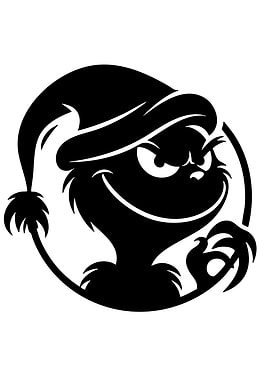 Monster Silhouette with Santa Hat