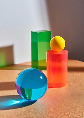 Colorful Geometric Shapes Still Life