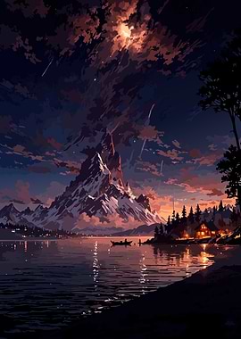 Mountain Lake at Dusk