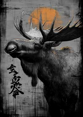 Ukiyo Minimalism Moose