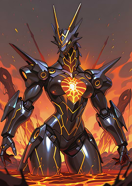 Dragon-like Robot in Lava