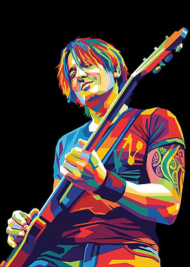 Keith Urban Colorful Pop Art Portrait