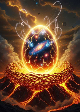 Cosmic Egg in Fiery Nest