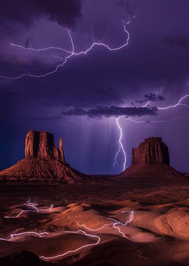 Monument Valley Lightning Storm