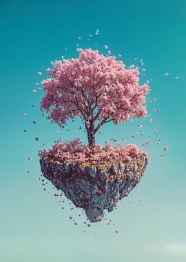 Floating Spring Cherry Blossom Island