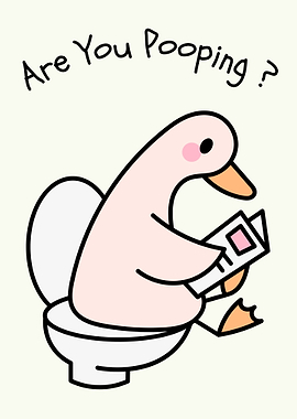 Duck on Toilet Reading