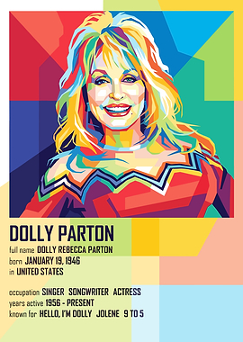Dolly Parton Colorful Portrait