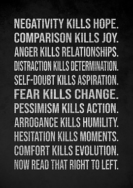 Negativity Kills Hope Text Art v6