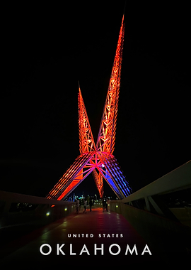 Skydance Bridge, Oklahoma at Night