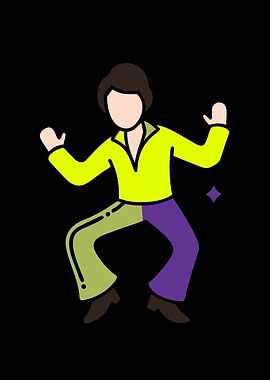 Dancing man in retro style
