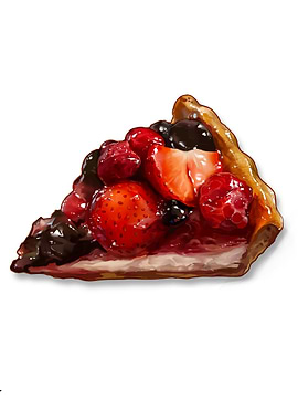 Slice of Berry Tart Illustration