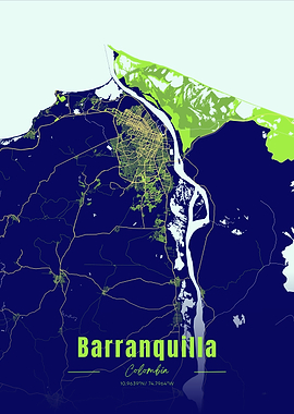 Barranquilla, Colombia City Map