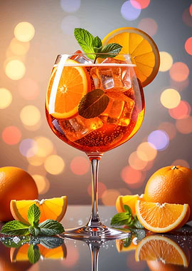 Refreshing Aperol Spritz Cocktail with Oranges