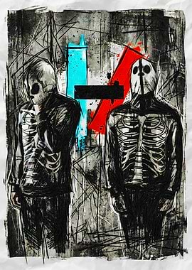 Twenty One Pilots Skeleton Art