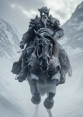 Odin Riding Demonic Horse Sleipnir