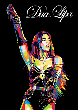 Dua Lipa Colorful Pop Art