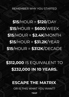Remember Why You Started – Escape the Matrix Financial Income Poster