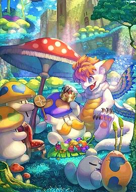 Fantasy Creature Mushroom Friends