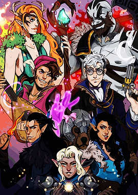 Fantasy Character Group Portrait Illustration