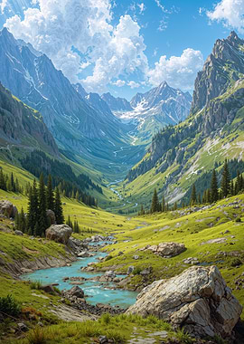 Mountain Valley Landscape