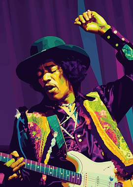 Jimi Hendrix Colorful Portrait
