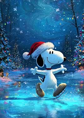 Snoopy Christmas Ice Skating