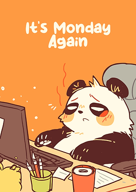 Monday Panda Cartoon