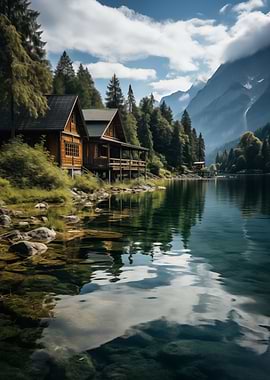 Lake Cabin Landscape