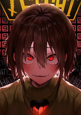 Chara from Undertale with Red Eyes