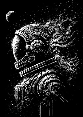 Astronaut Helmet in Space