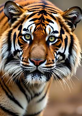 Tiger Portrait Close-Up